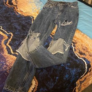 Ripped Streetwear Blue Jeans